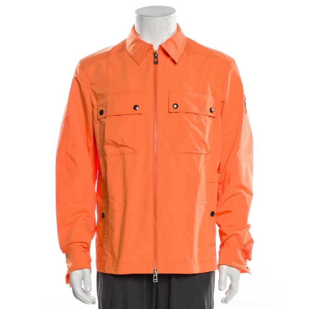Belstaff Tour Tonal Overshirt Jacket Size Medium Signal Orange New Sample